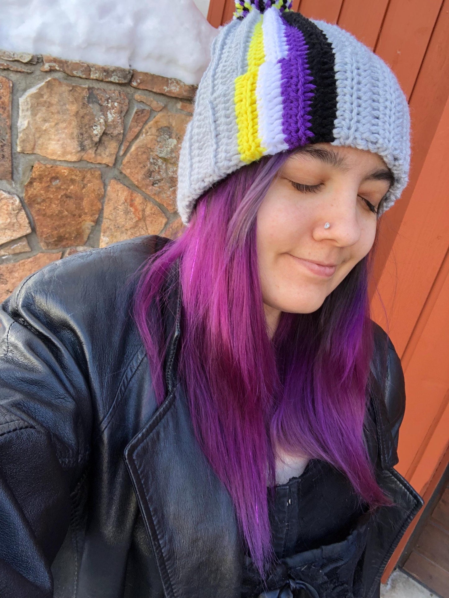 Handmade Crochet Pride Beanie - Customizable LGBTQ+ Hat