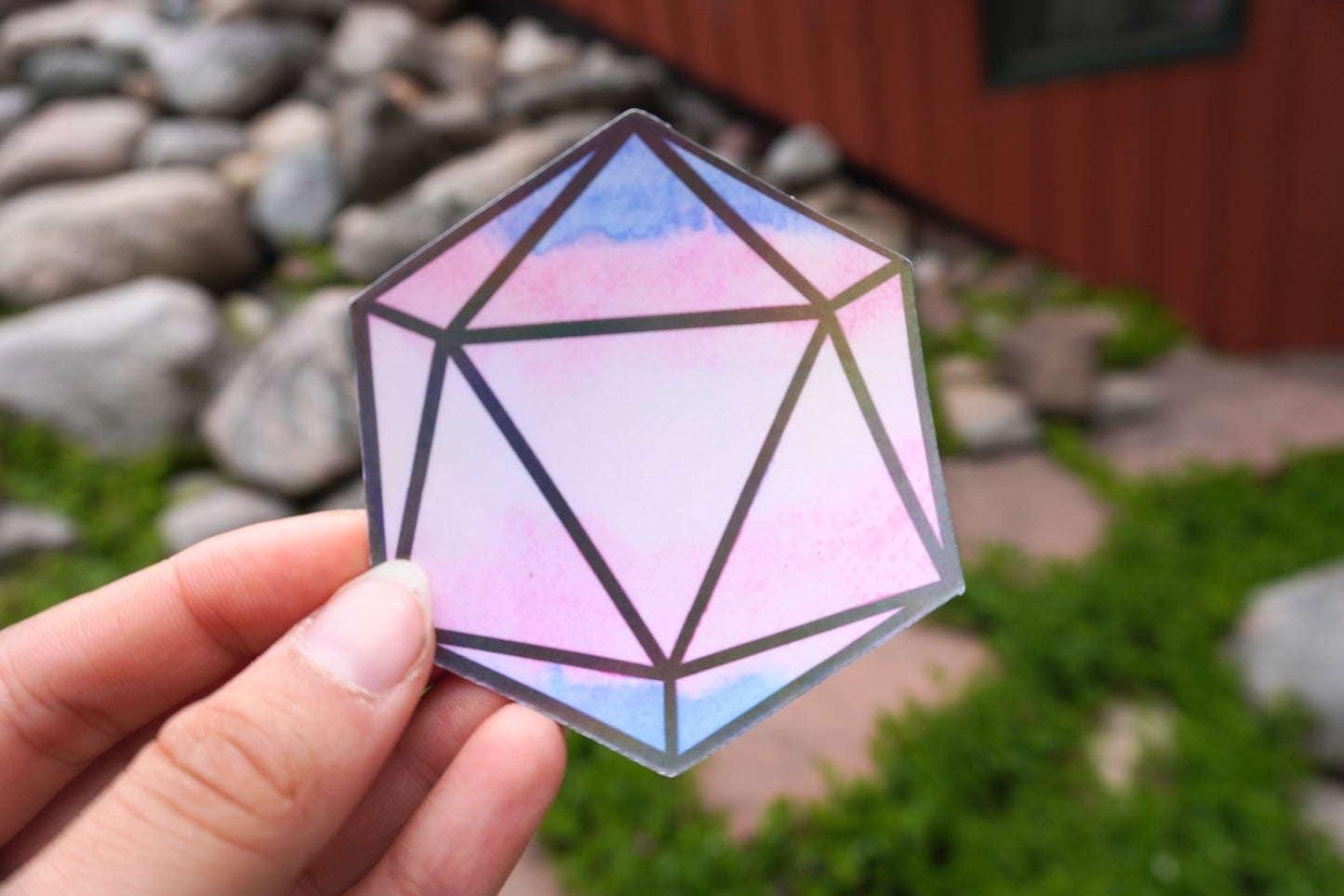 Watercolor Pride D20 Sticker