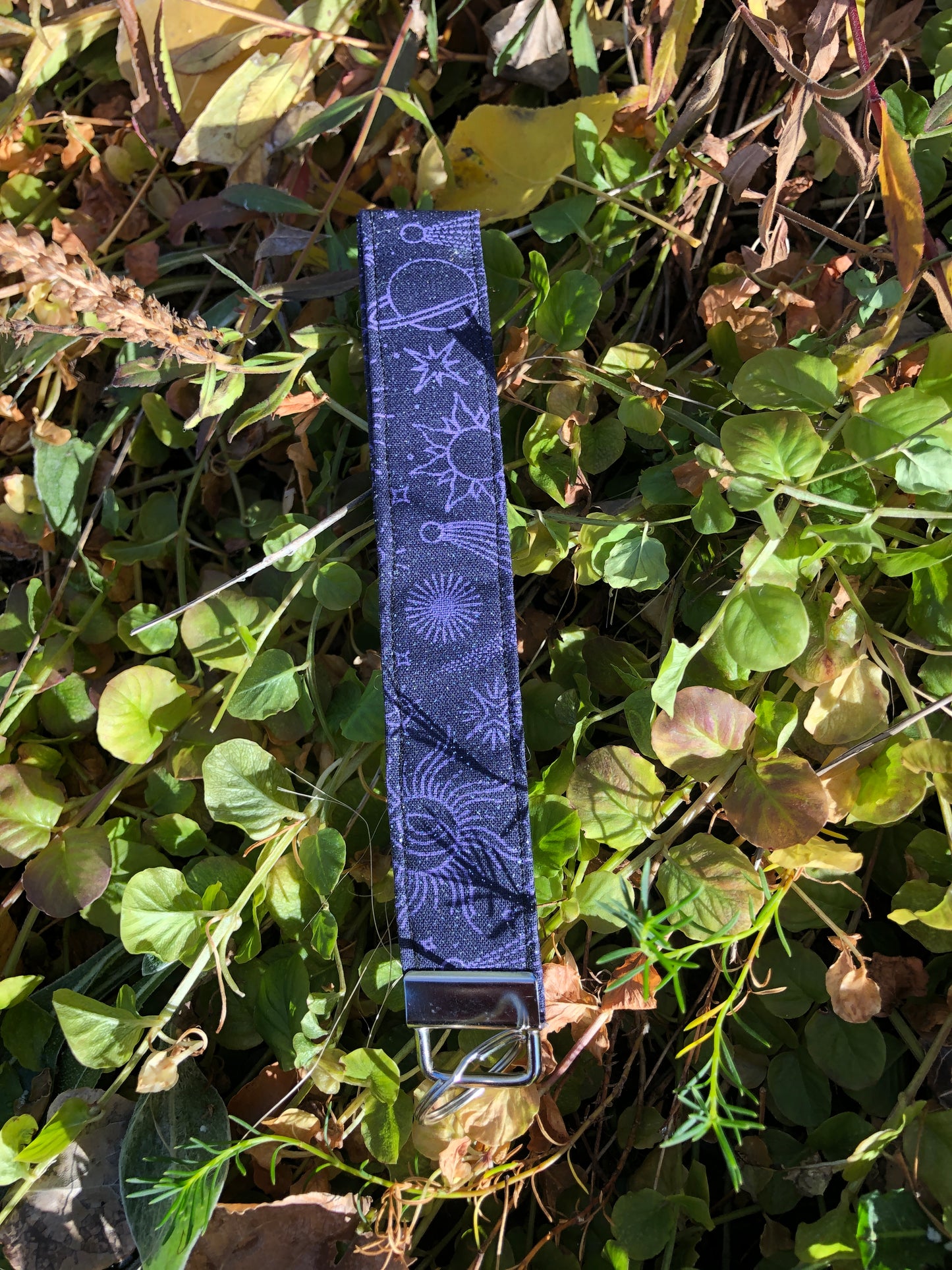 Glittery Purple and Black Celestial Wristlet