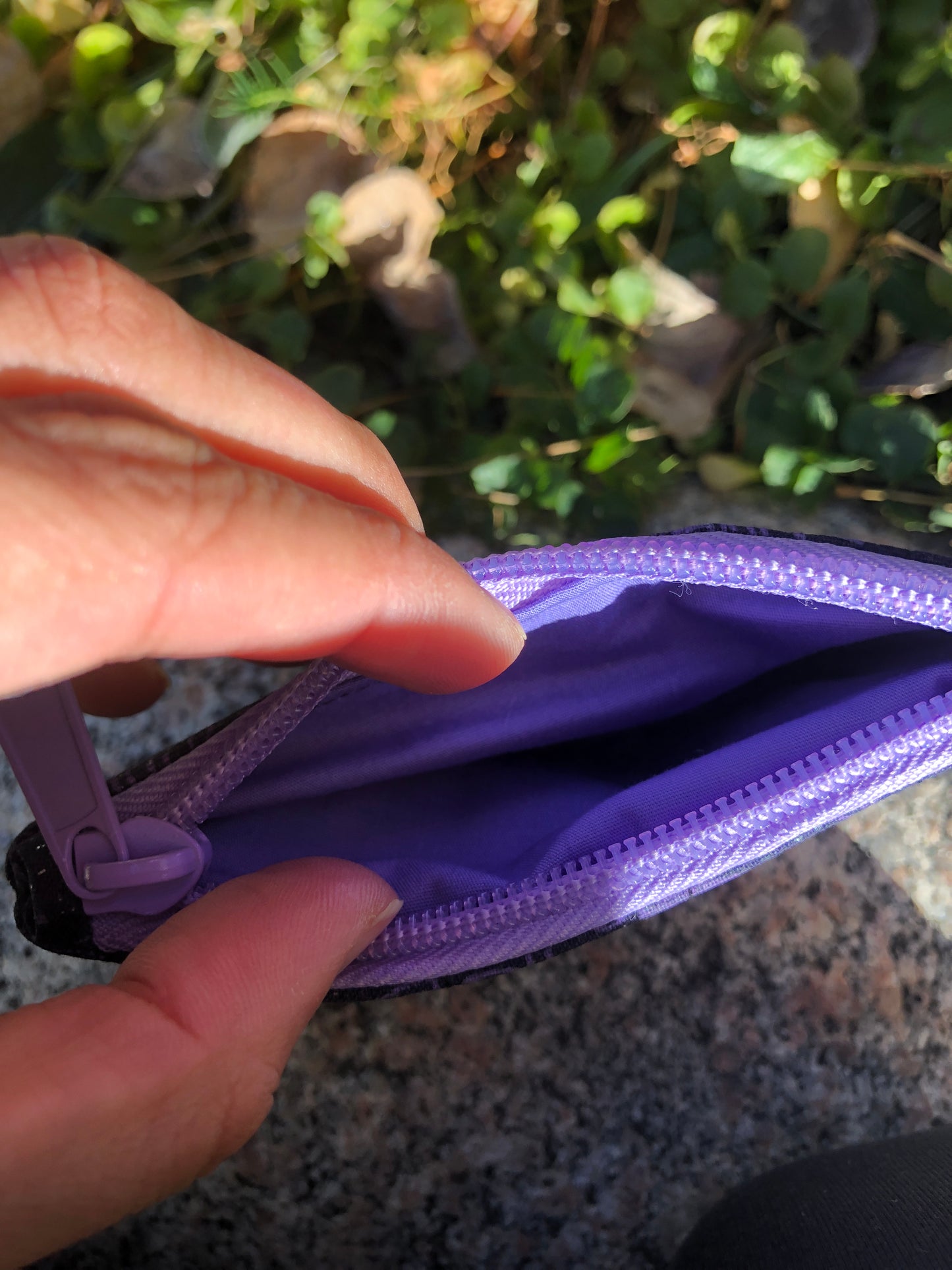 Glittery Purple and Black Quilted Card Wallet