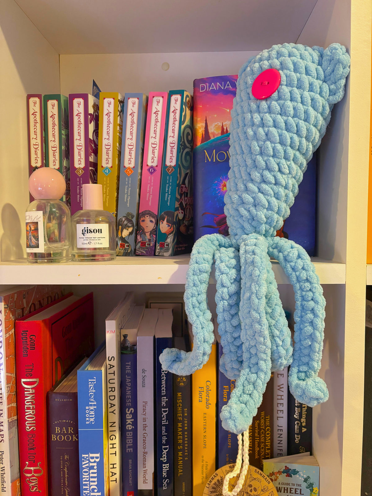 Spooky Button Cat Squid Crochet Plushie