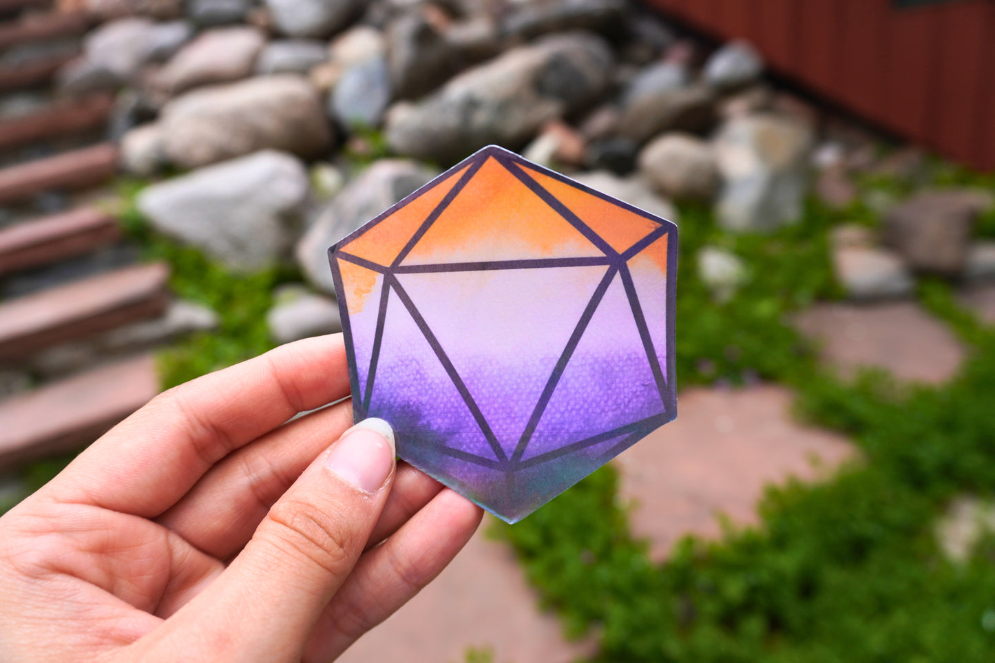 Watercolor Pride D20 Sticker
