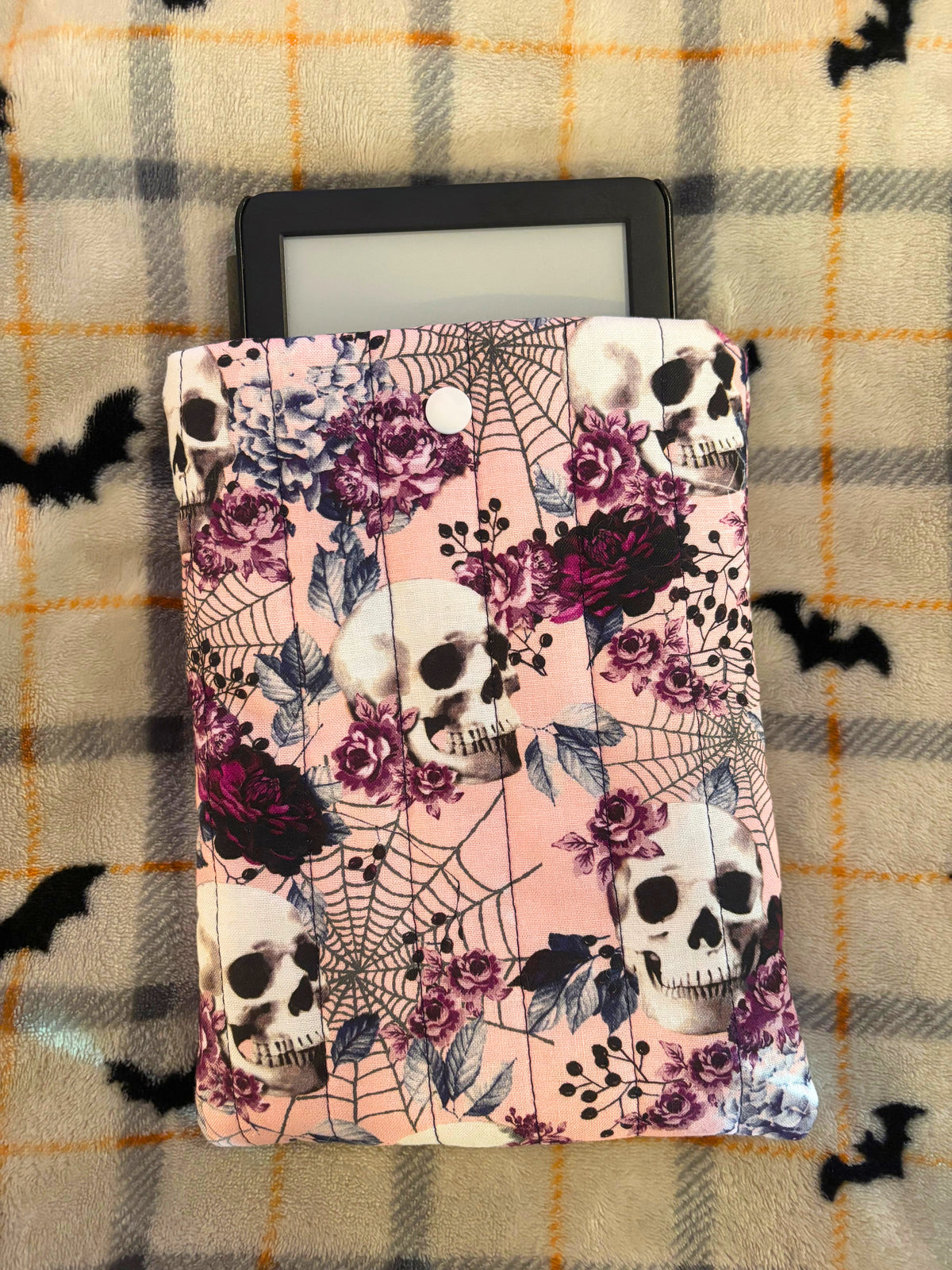 Floral Skull Quilted E-reader Sleeve
