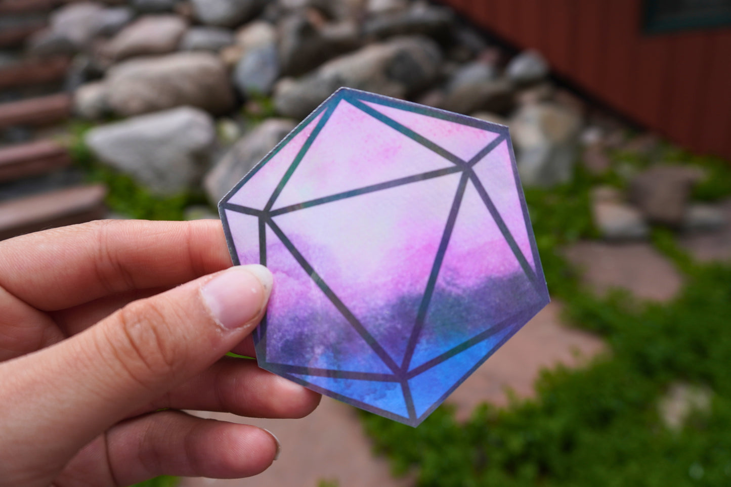 Watercolor Pride D20 Sticker