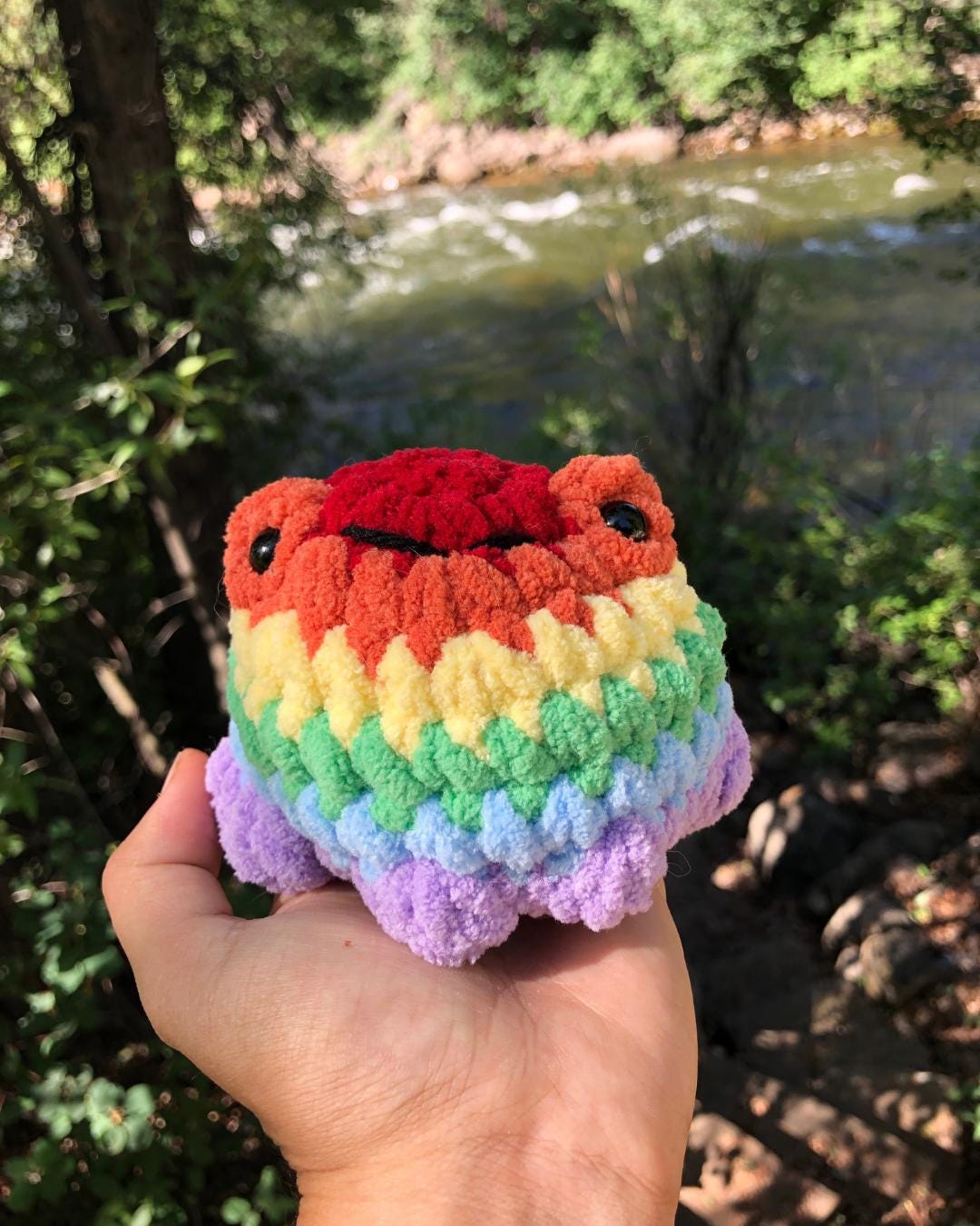 Pride Frog Crochet Plushie