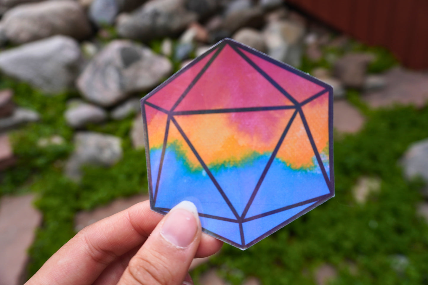 Watercolor Pride D20 Sticker