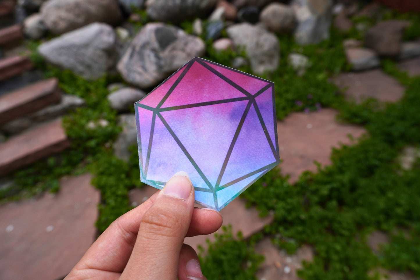 Watercolor Pride D20 Sticker