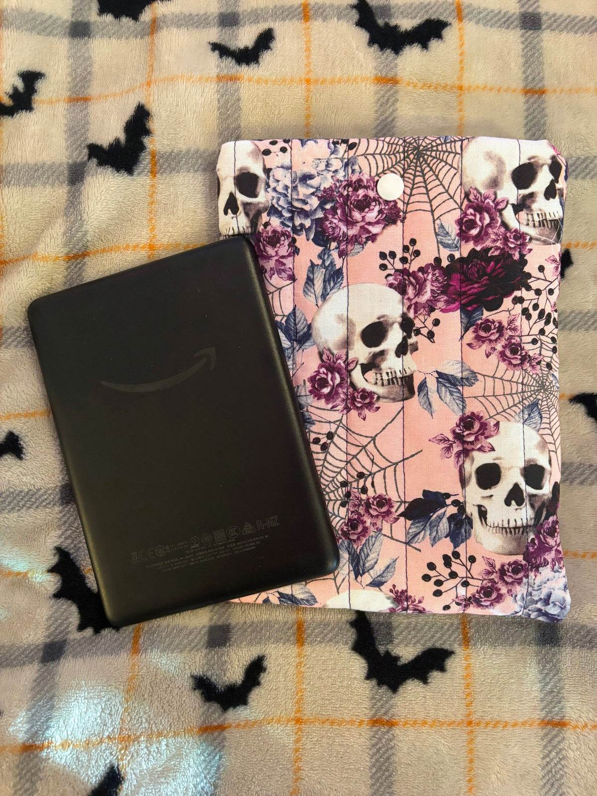 Floral Skull Quilted E-reader Sleeve