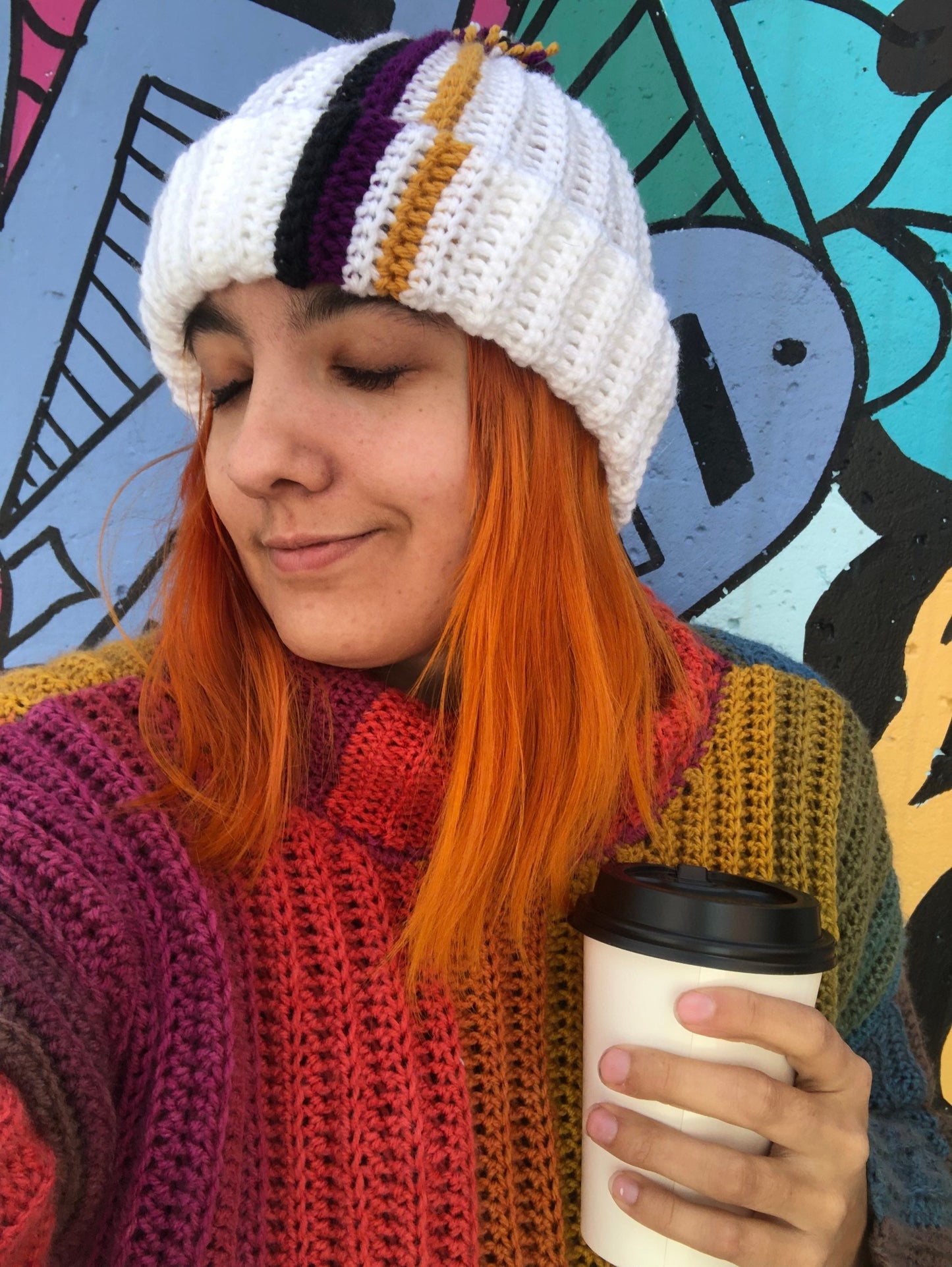 Handmade Crochet Pride Beanie - Customizable LGBTQ+ Hat