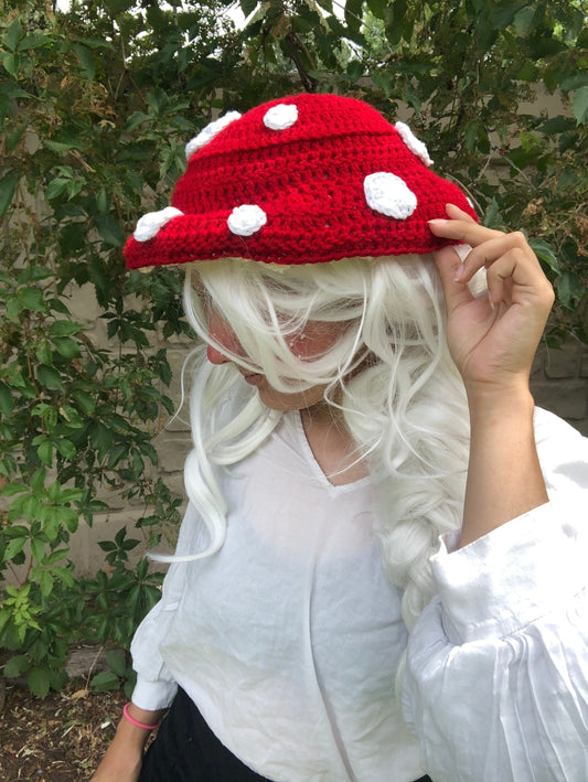 Glow in the Dark Crochet Mushroom Bucket Hat