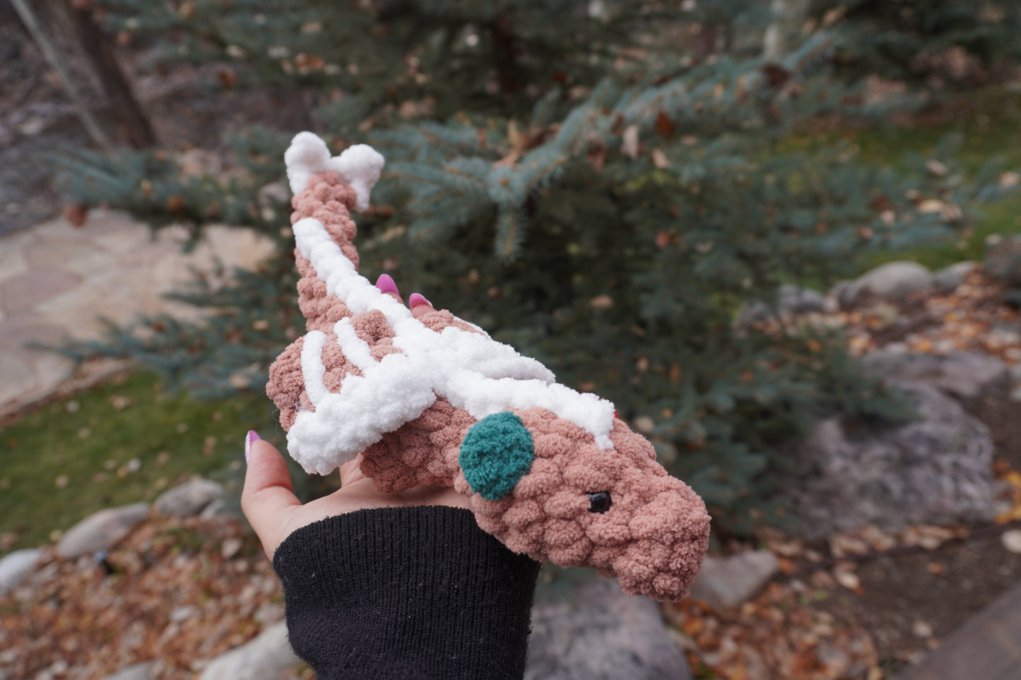 Crochet Gingerbread Dragon Plushie
