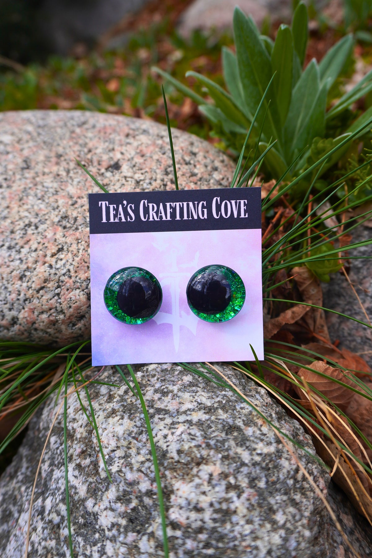 Hand Painted Glitter Safety Eyes With Black Pupil 25mm for Crochet, Knit, Sewing
