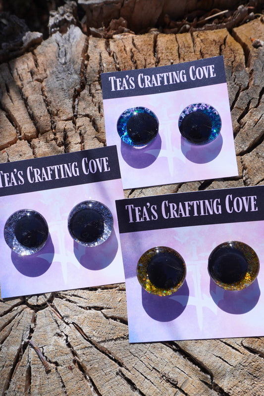 Hand Painted Glitter Safety Eyes With Black Pupil 25mm for Crochet, Knit, Sewing