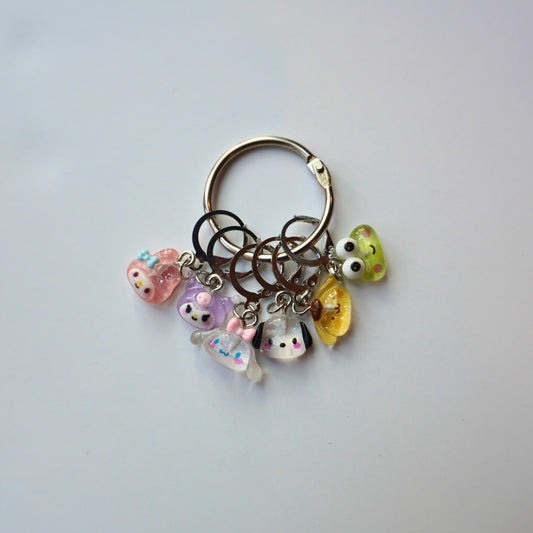 Handmade Kawaii Friends Stitch Marker Set - Cute Stitch Markers