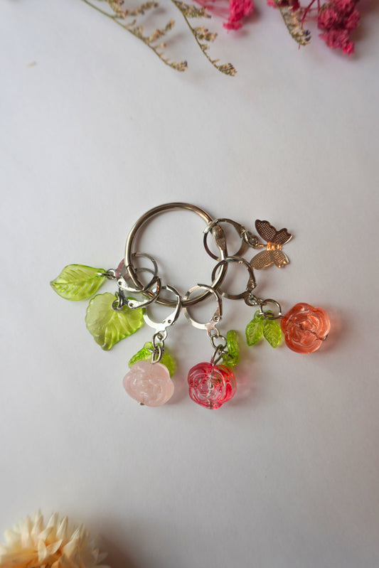 Fairycore Spring Stitch Marker Set - Flower Themed Stitch Markers for Crochet, Knitting