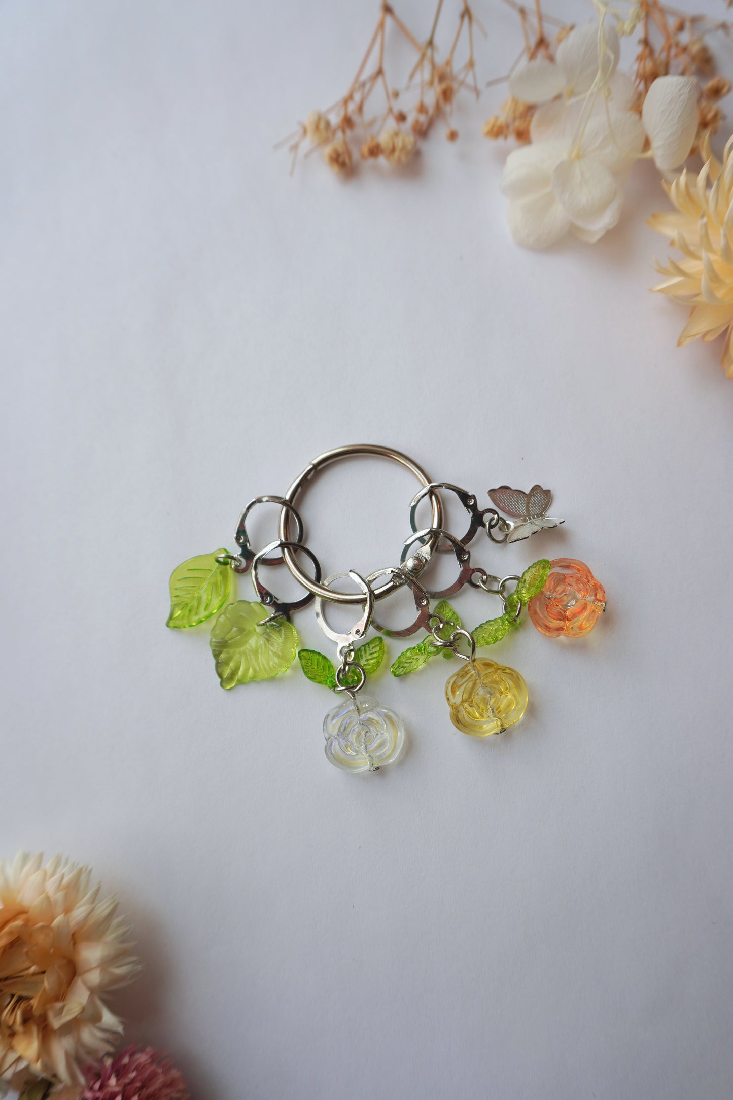 Fairycore Spring Stitch Marker Set - Flower Themed Stitch Markers for Crochet, Knitting