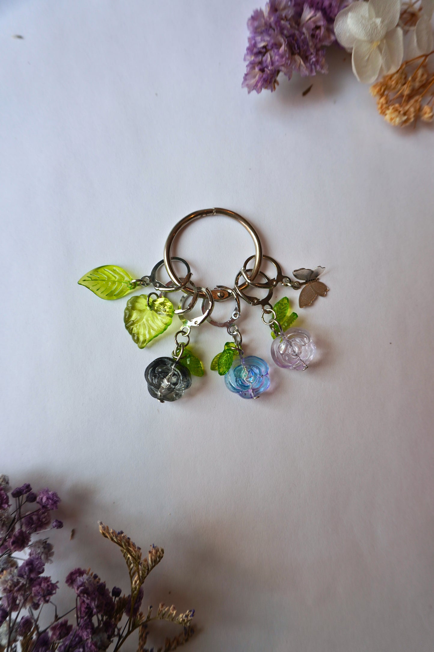 Fairycore Spring Stitch Marker Set - Flower Themed Stitch Markers for Crochet, Knitting