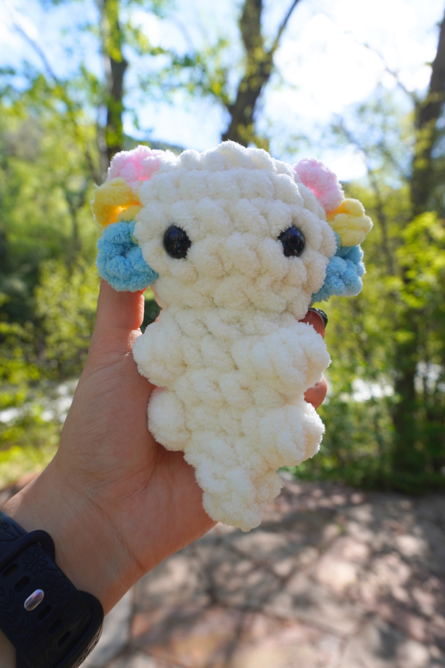 Handmade Crochet Pride Axolotl Amigurumi Plushie