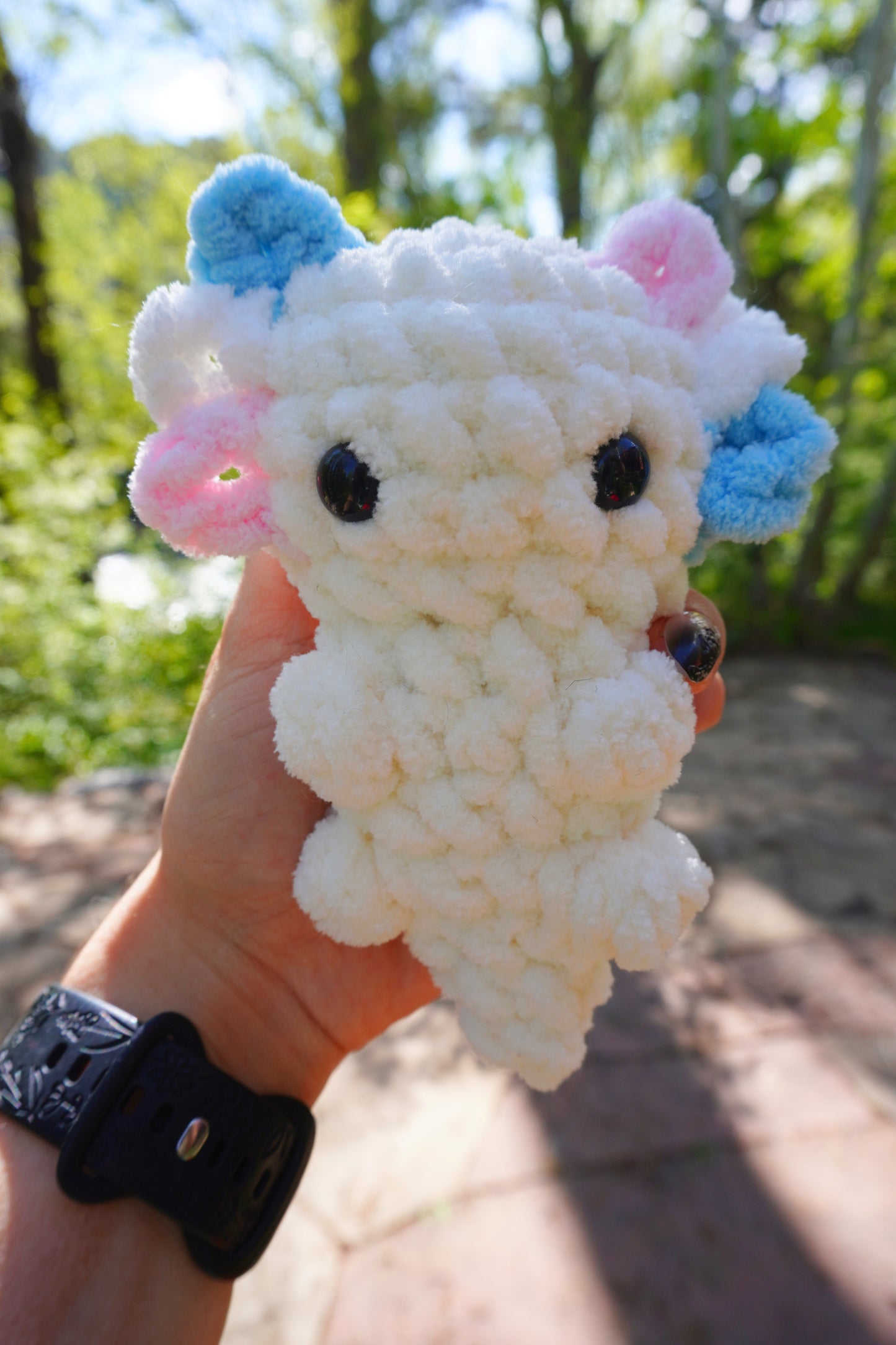 Handmade Crochet Pride Axolotl Amigurumi Plushie