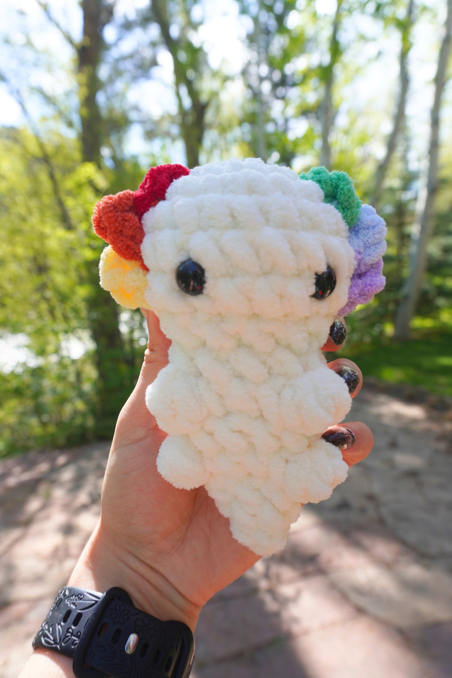 Handmade Crochet Pride Axolotl Amigurumi Plushie