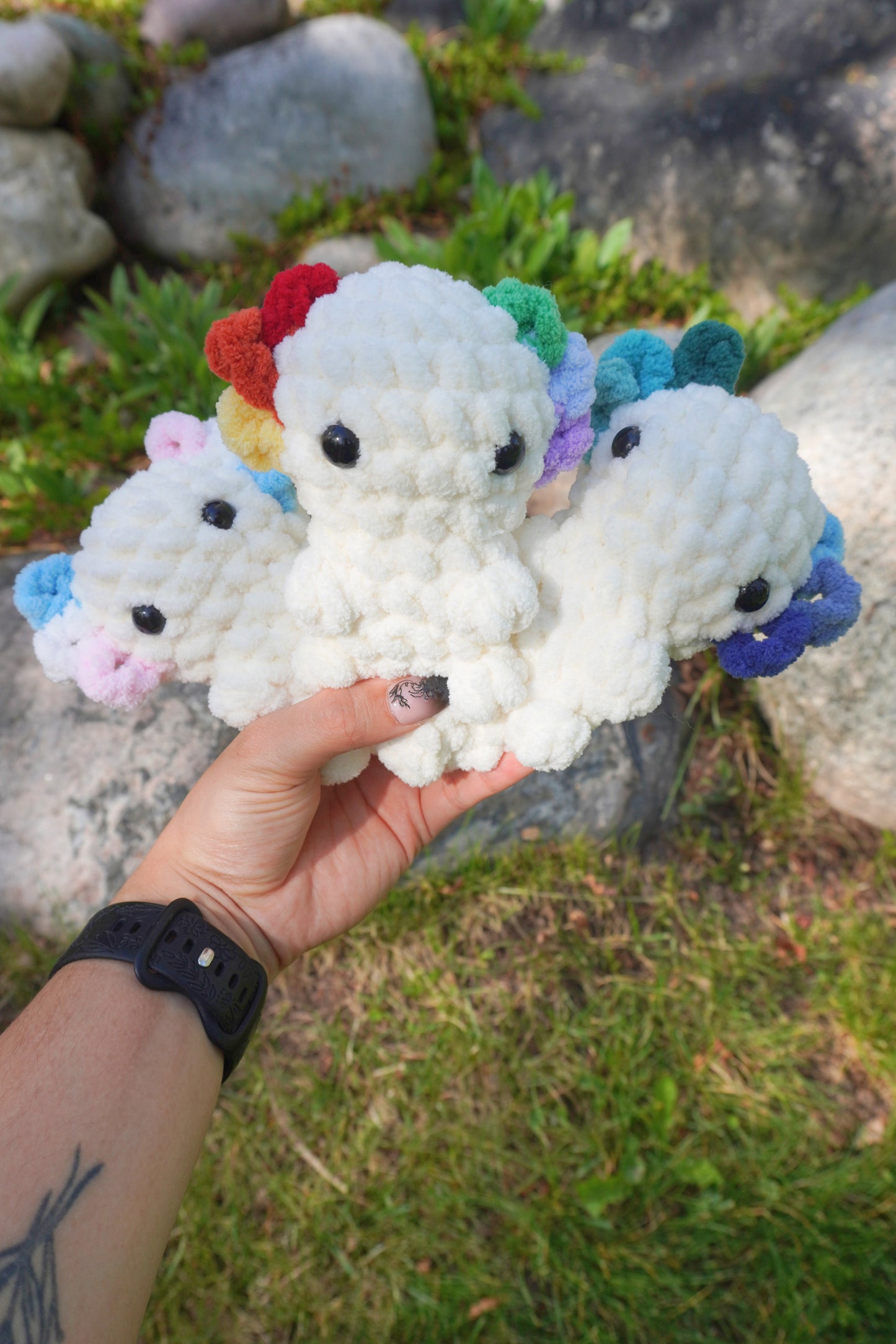 Handmade Crochet Pride Axolotl Amigurumi Plushie