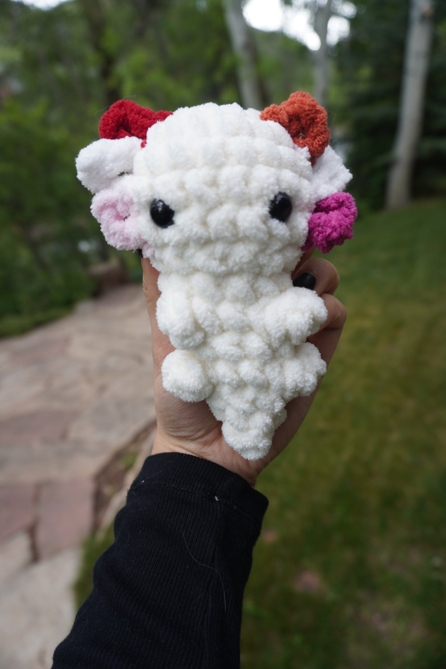 Handmade Crochet Pride Axolotl Amigurumi Plushie