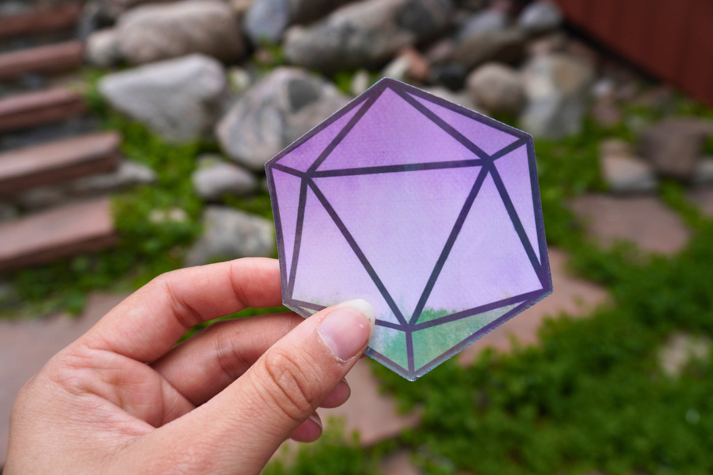 Watercolor Pride D20 Sticker