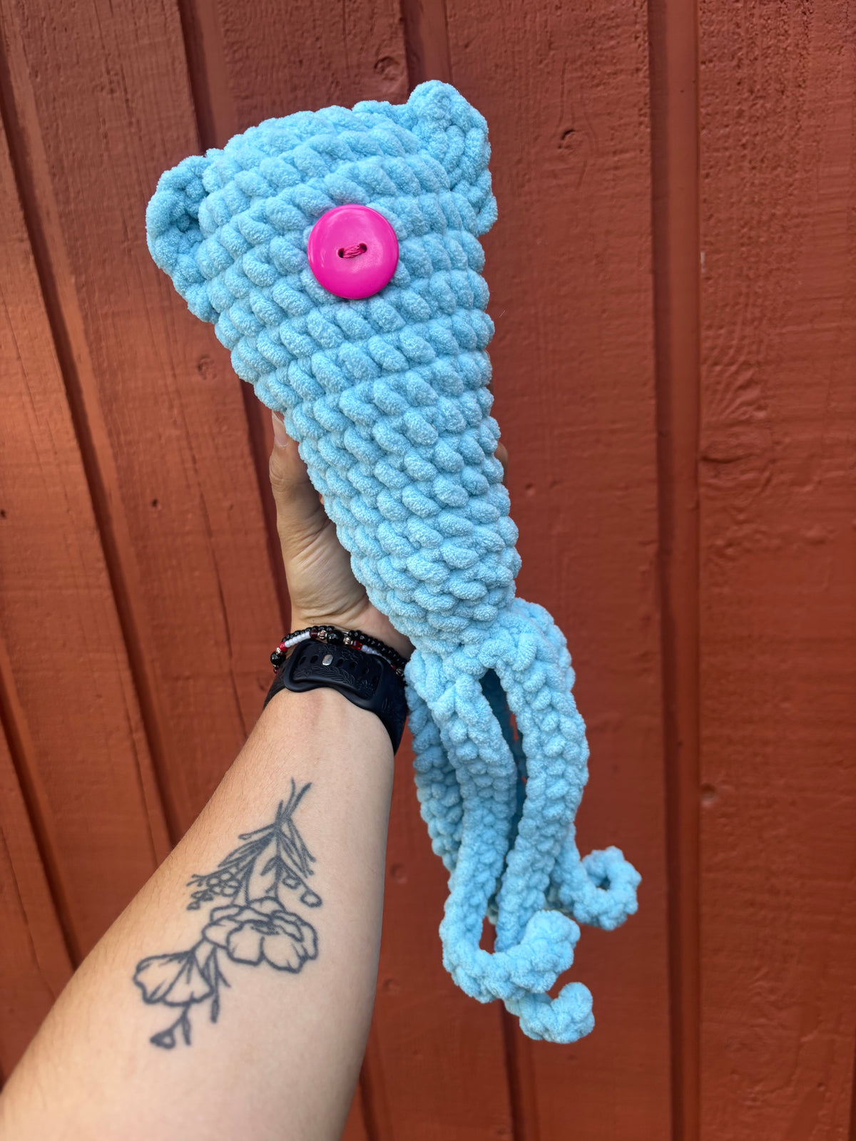 Spooky Button Cat Squid Crochet Plushie