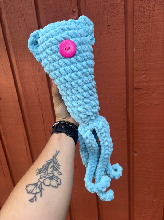 Spooky Button Cat Squid Crochet Plushie