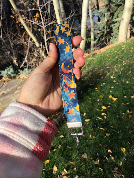 Blue and Gold Celestial Wristlet