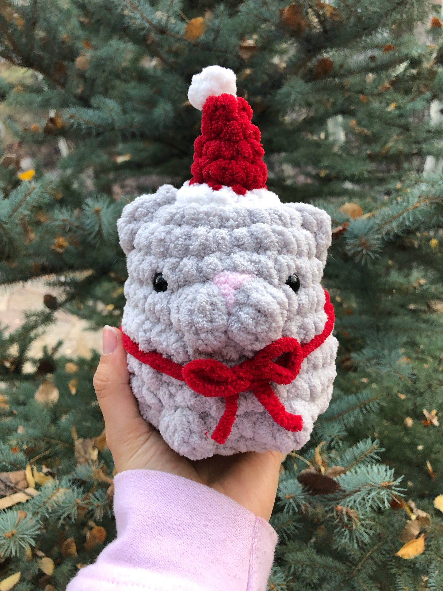 Santa Hat Mini Cat Crochet Plushie