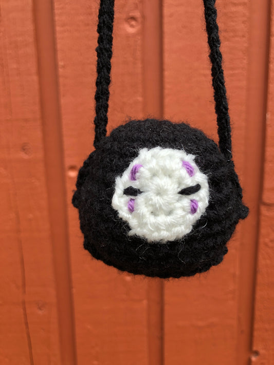 Anime-Inspired Faceless Spirit Crochet Car Buddy