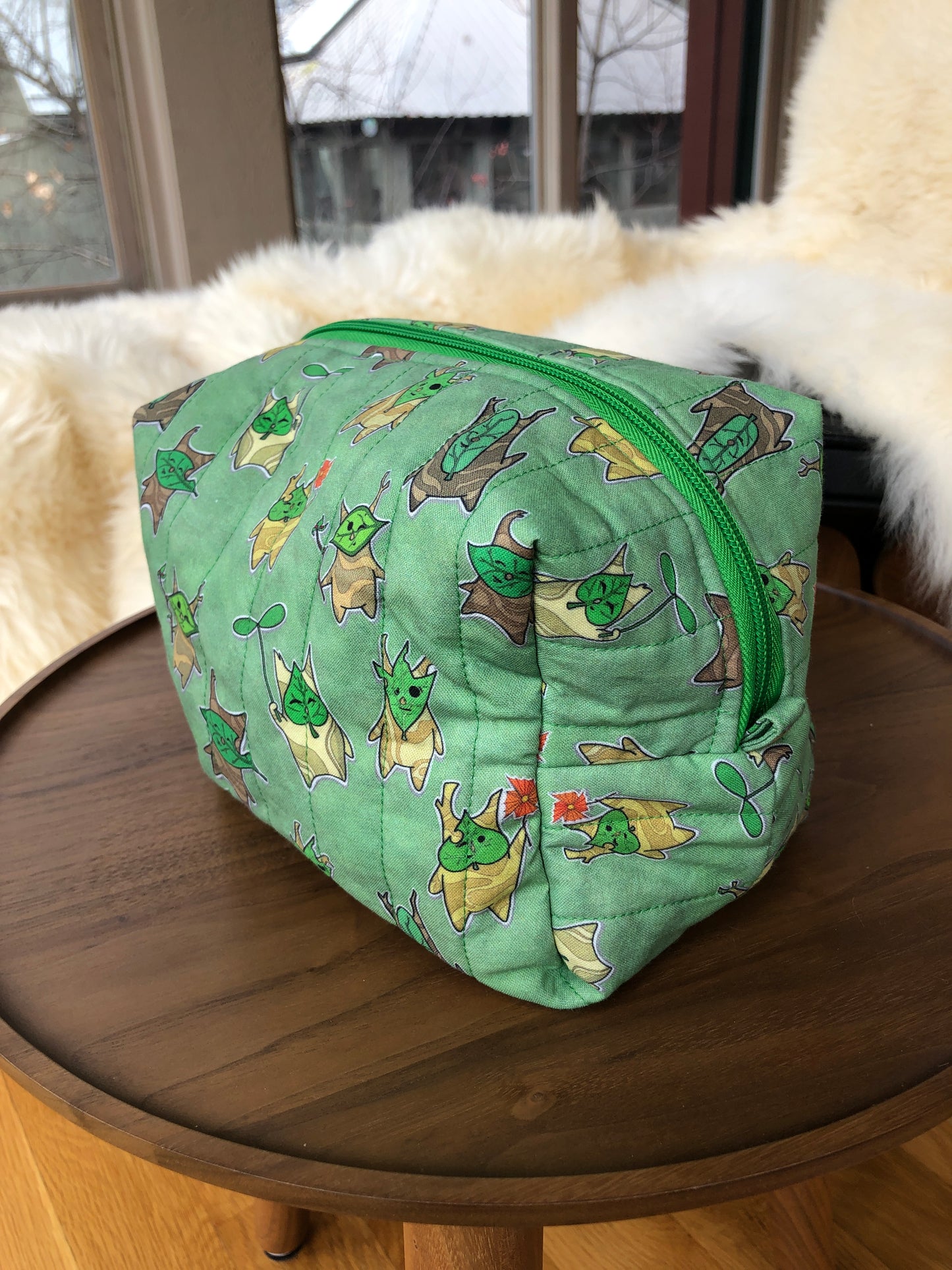 Video Game-Inspired Forest Spirit Quilted Makeup Bag