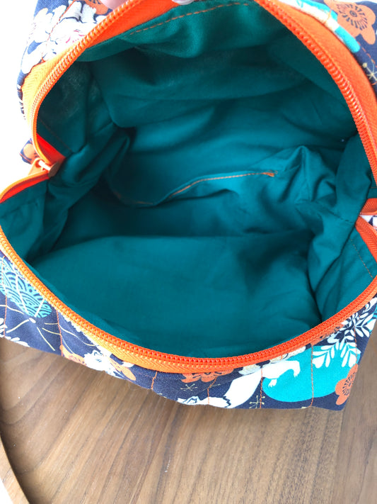 Frosty Kitsune Quilted Makeup Bag