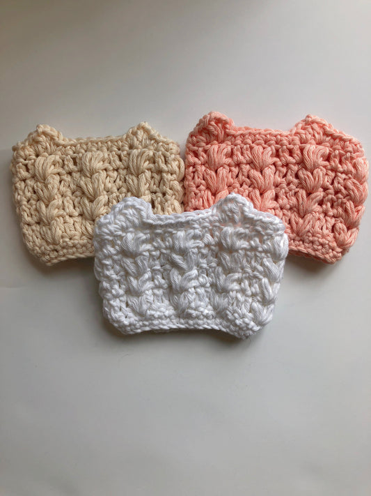 Crochet Cat Ear Cup Cozies - Cotton Cup Coozies - Handmade Cup Sleeves
