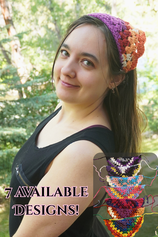 Handmade Crochet Cottagecore Ombré Pride Bandana - Pride Flag Hair Accessory