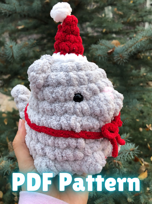 Low-sew Santa Hat Cat PDF Crochet Pattern