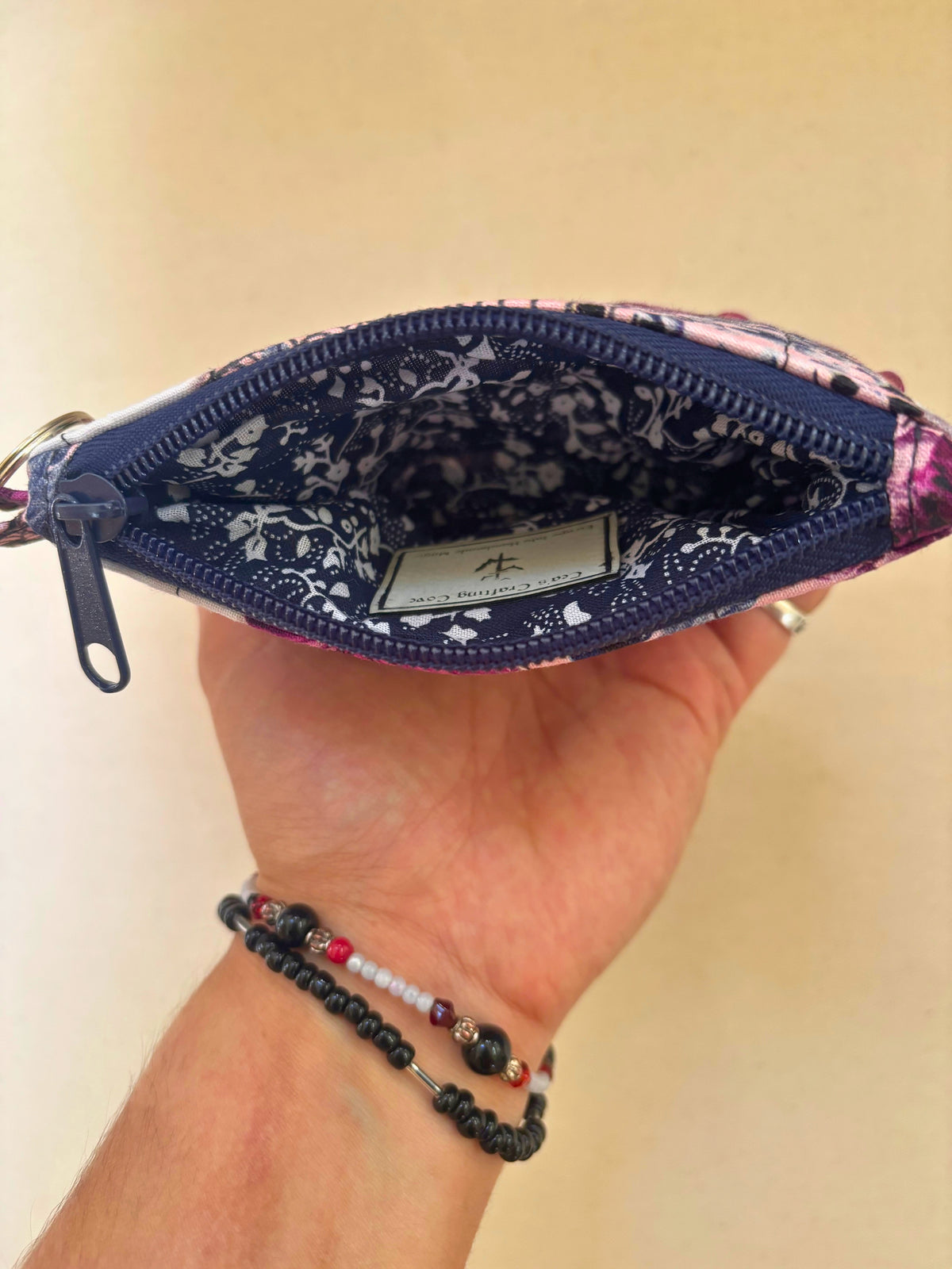 Floral Skull Keychain Card Wallet