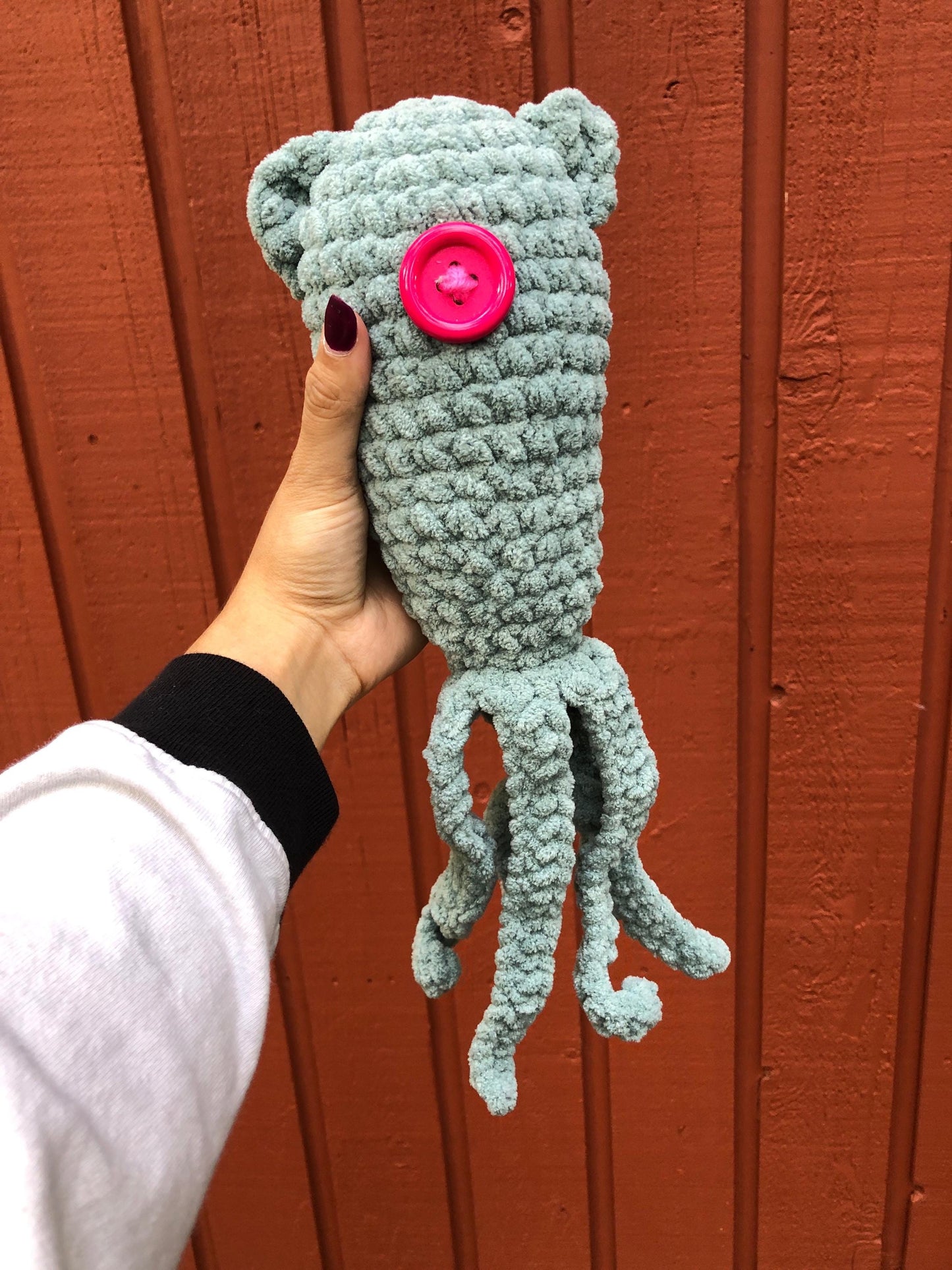 Spooky Button Cat Squid Crochet Plushie