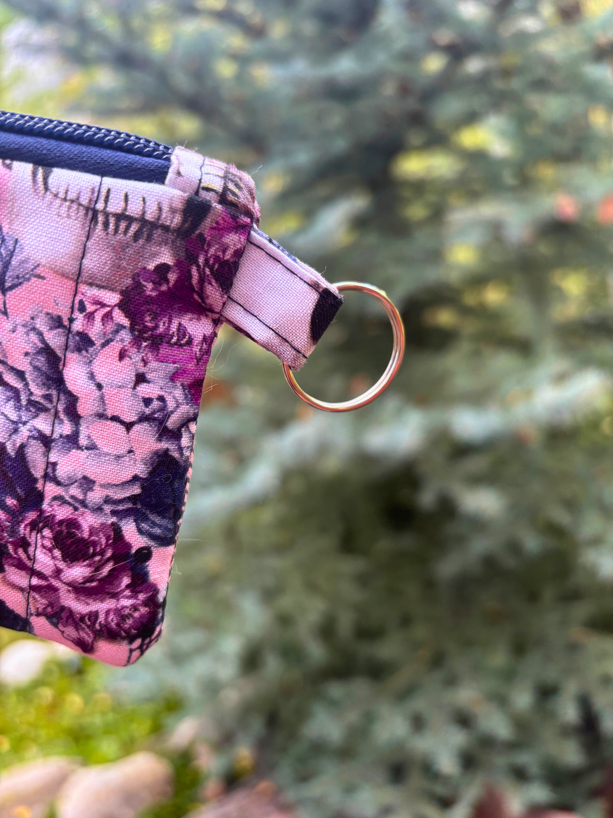Floral Skull Keychain Card Wallet