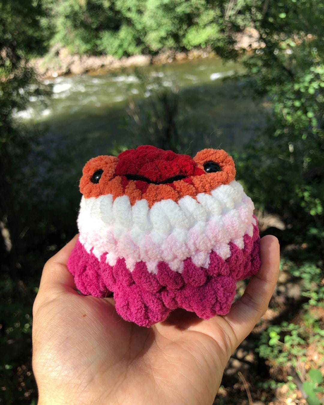 Pride Frog Crochet Plushie