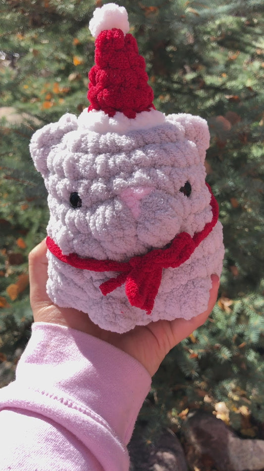 Low-sew Santa Hat Cat PDF Crochet Pattern